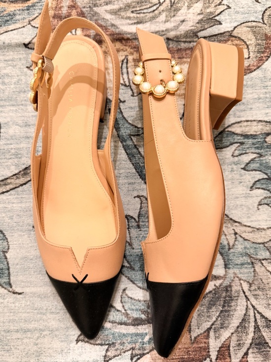 Stuart Weitzman Shoes - NEW Princess Kate Tan black pearl flats Camilla Elphick smoke/pet free